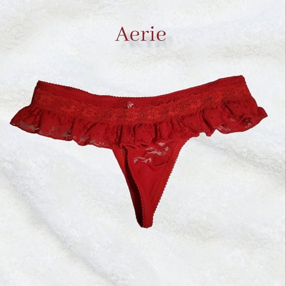 Aerie Flutter Lace Lengerie Thongs- XS - Picture 3 of 10